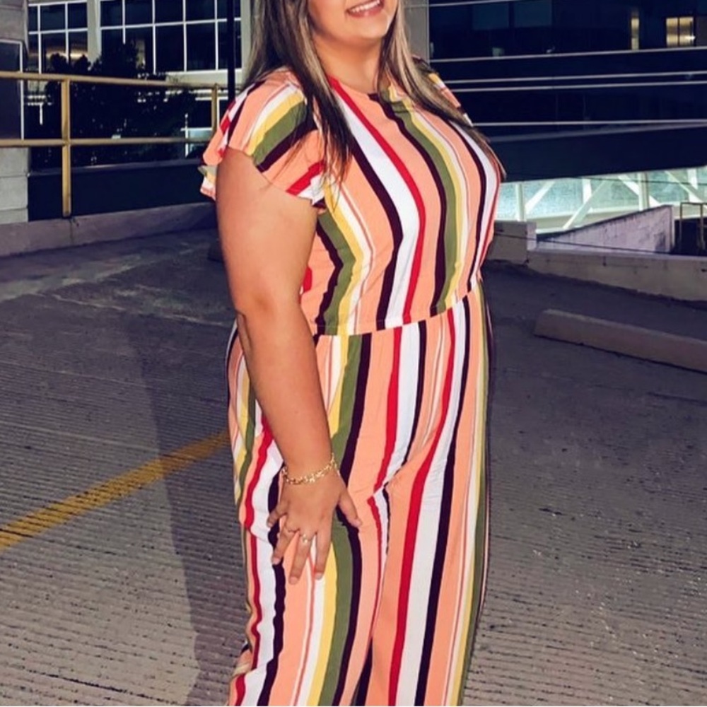 Time & Tru Striped Jumpsuit